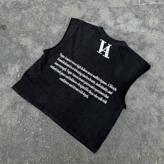 “Intro” Cut-off Sleeve Tee