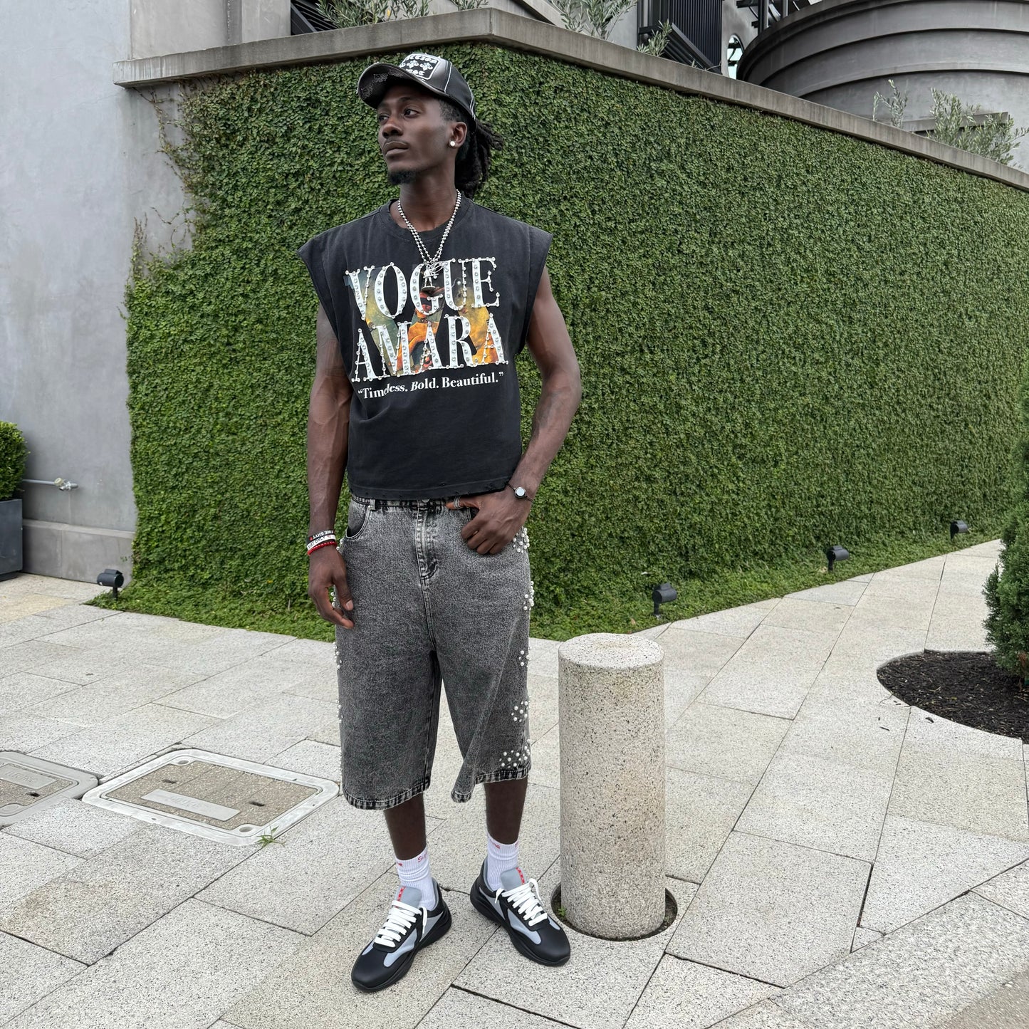 “Intro” Cut-off Sleeve Tee