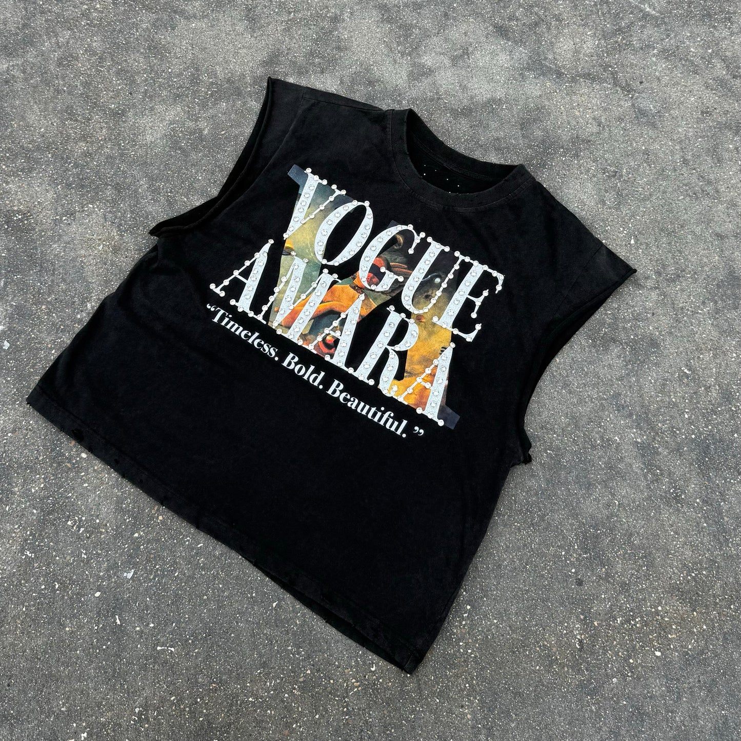 “Intro” Cut-off Sleeve Tee